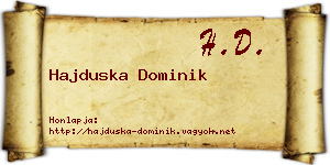 Hajduska Dominik névjegykártya